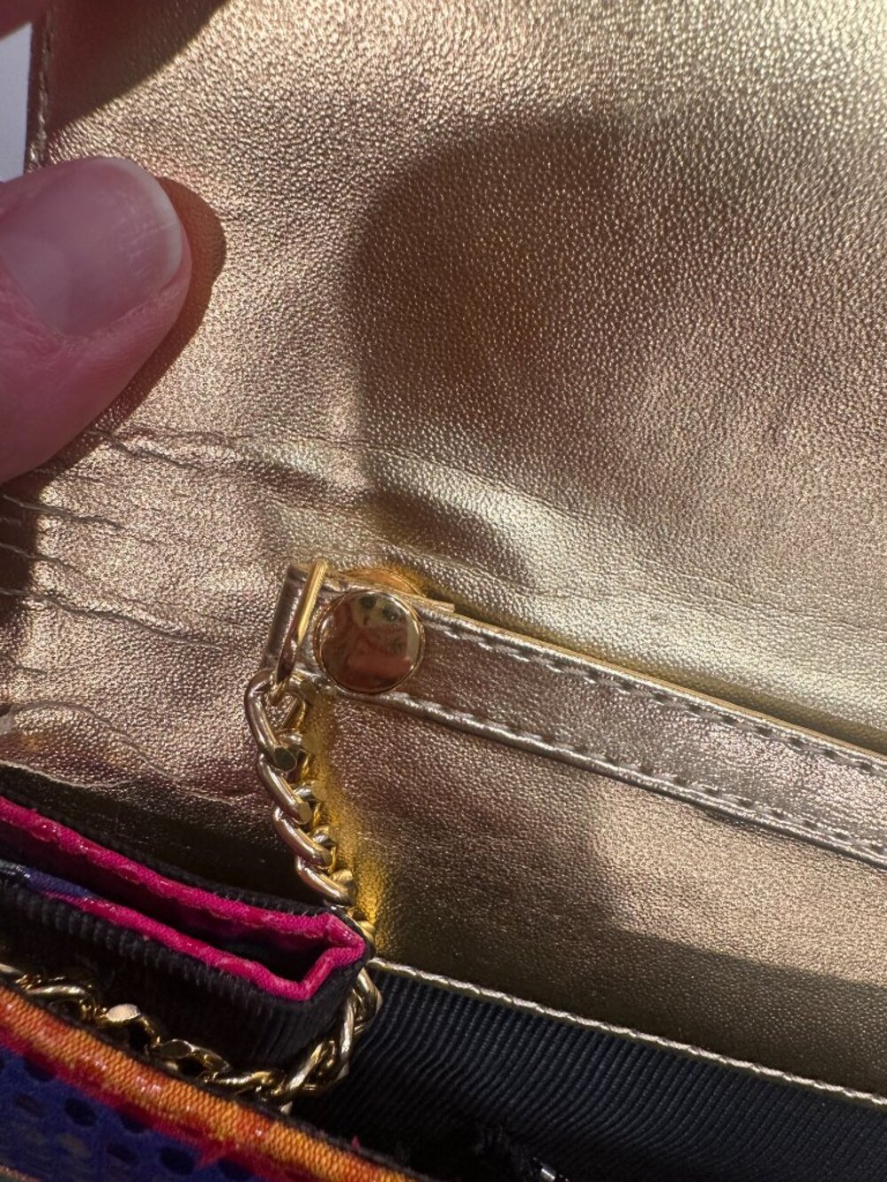 Vintage Timothy Hitsman Colorful Striped Structured Purse with Acrylic Handle - Picture 10 of 11